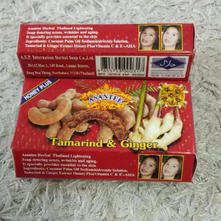 Boîte de Tamarind & Ginger, herbes thaïlandaises, images de racines et de visages
