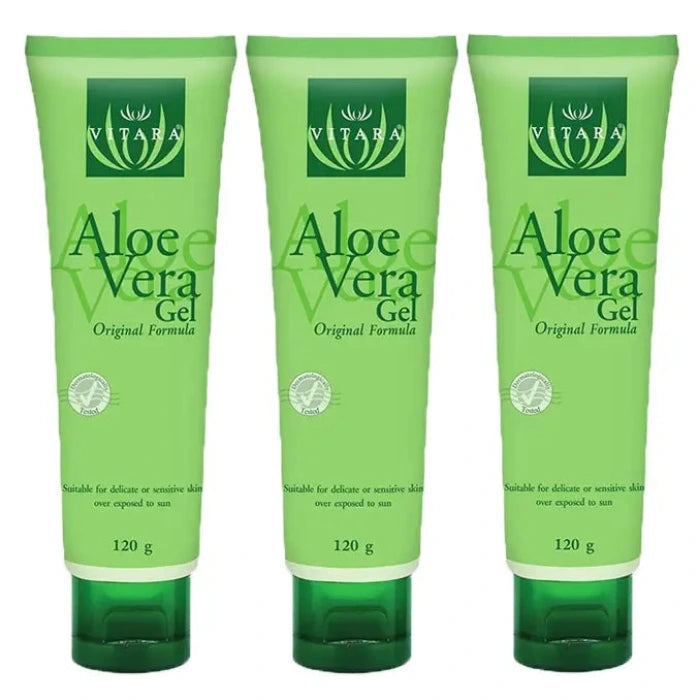 3 tubes de gel d'Aloe Vera Pure à 99,5%, Issue de l’agriculture biologique, 3 tubes de 120g