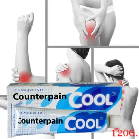 Gel rafraîchissant Counterpain Cool 120g, idéal pour apaiser douleurs locales et inflammations musculaires