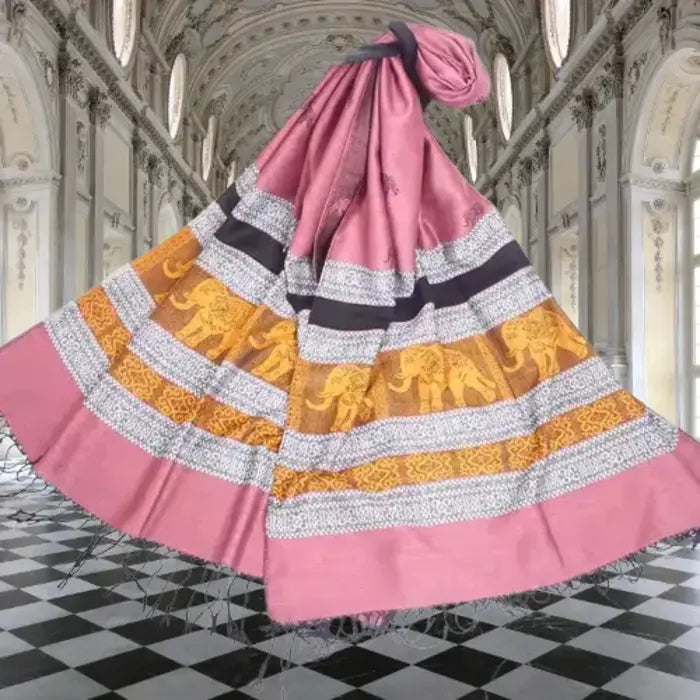 Pashmina-Schal aus Kaschmir und Seide Altrosa