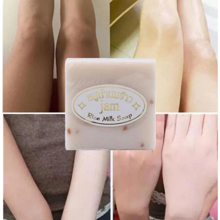 Savon artisanal au Lait de Riz, Blanchit et Hydrate, Produit de Thailande, 60g, convient a toutes les peaux
