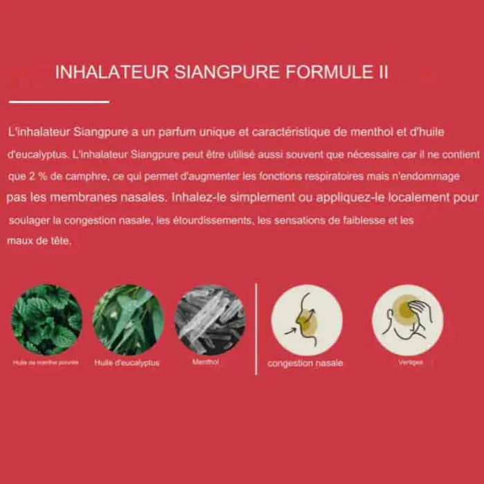 Siang Pure Menthol and Eucalyptus Nasal Inhalator Stick för nästäppa