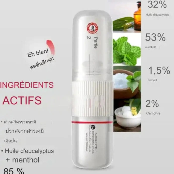 Inhalateur Stick Baton Nasal Siang Pure Menthol canphre et Eucalyptus