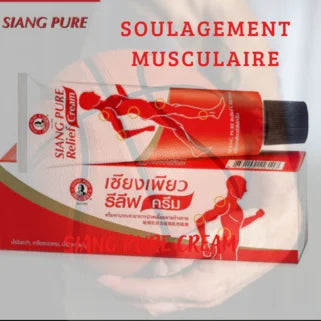 Crème Siang Pure rouge pour soulagement musculaire, emballage et tube