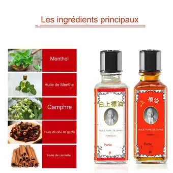 2 bouteilles d'huile de massage Siang Pure