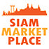 Logo de Siam Marketplace : le profil d'une ville thai avec des temples