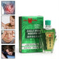 Flacon vert d’huile médicamenteuse Eagle Brand Medicated Oil, présenté avec sa boîte verte ornée d’un aigle rouge. Produit fabriqué à Singapour, destiné à soulager douleurs musculaires, maux de tête et tensions. Illustrations latérales montrant différentes zones du corps apaisées après application externe.