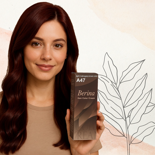 Tintura de cabelo, coloração caseira mogno claro A47 | Produto eficaz, inovador e de longa duração