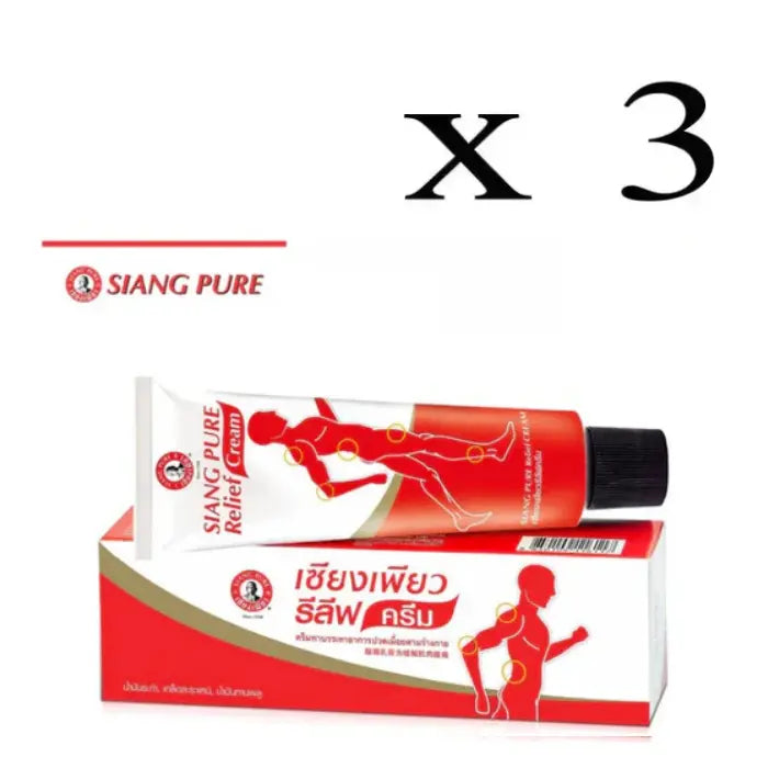 boite et tube de Siang Pure Cream pour soulager les douleurs musculaires .Lot de 2.
