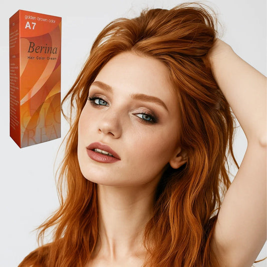 Teinture capillaire, Coloration des cheveux DIY Couleur Golden Brown / Châtain Doré A7 | Produit efficace et innovant longue durée.