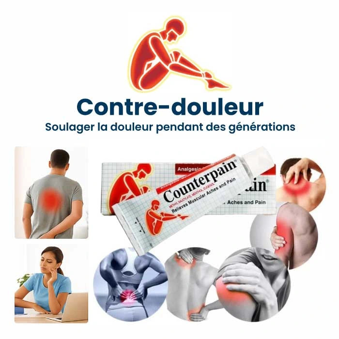 Personnes avec douleurs musculaires : travailler, s'asseoir, tenir un coude, faire de l'exercice. Avantages : non gras, sans tache, apaisant, rapide.