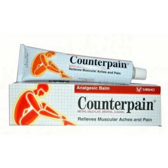 Tube de pommade counterpain rouge avec son emballage