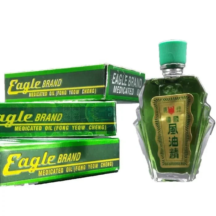 3 boites et un flacon de lotion eagle brand 

