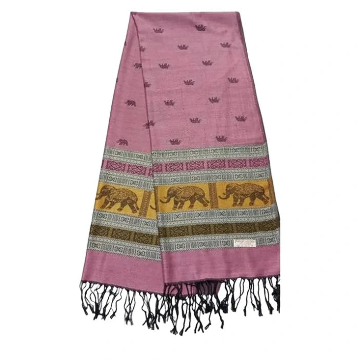 Foulard Pashmina de Haute Qualité: élégant, doux, polyvalent en Cachemire et Soie Thaïlandaise. Couleur Vieux Rose