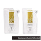 Deux sachets blancs de produits capillaires L'Oréal Paris Xtenso Oleoshape. À gauche, "Smoothing Cream". À droite, "Neutralizing Straightening Cream". Conçu pour cheveux "Extra Resistant". Contenance de 125 ml chacun. Étiquette noire en bas mentionne "Extra Resistant hair (125mlx2)"