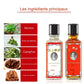 2 bouteilles d'Huile Siang Pure : une rouge et une blanche avec photo des ingrédients principaux.