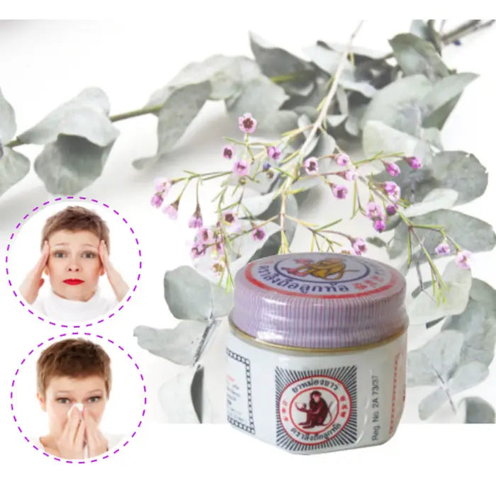 i pot de baume du singe avec 2 vignettes contenant des visages de femmes