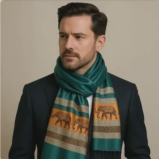 Eșarfă pashmina din cașmir și mătase, albastru-aprins