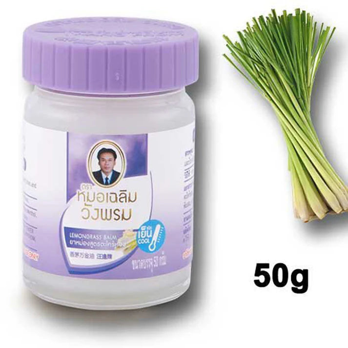 Wangphrom Violet Baume Rafraichissant 50g Citronnelle, Antiprurigineux et Insectifuge, pot de 50g