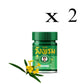 Pot vert de baume à base de plantes Wangprom avec une étiquette en thaï et en anglais. L'étiquette montre une illustration de visage et mentionne une fleur jaune, représentant probablement un ingrédient, lot de 2