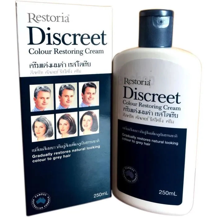 Restoria Discreet 150ml | Crème Colorante Restaure La Couleur Naturelle Des Cheveux Gris | Convient Pour Homme Et Femmes